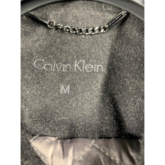 Calvin Klein Coat Men’s M Black Mid Length Wool Blend Lined Business Classic - Picture 2 of 14